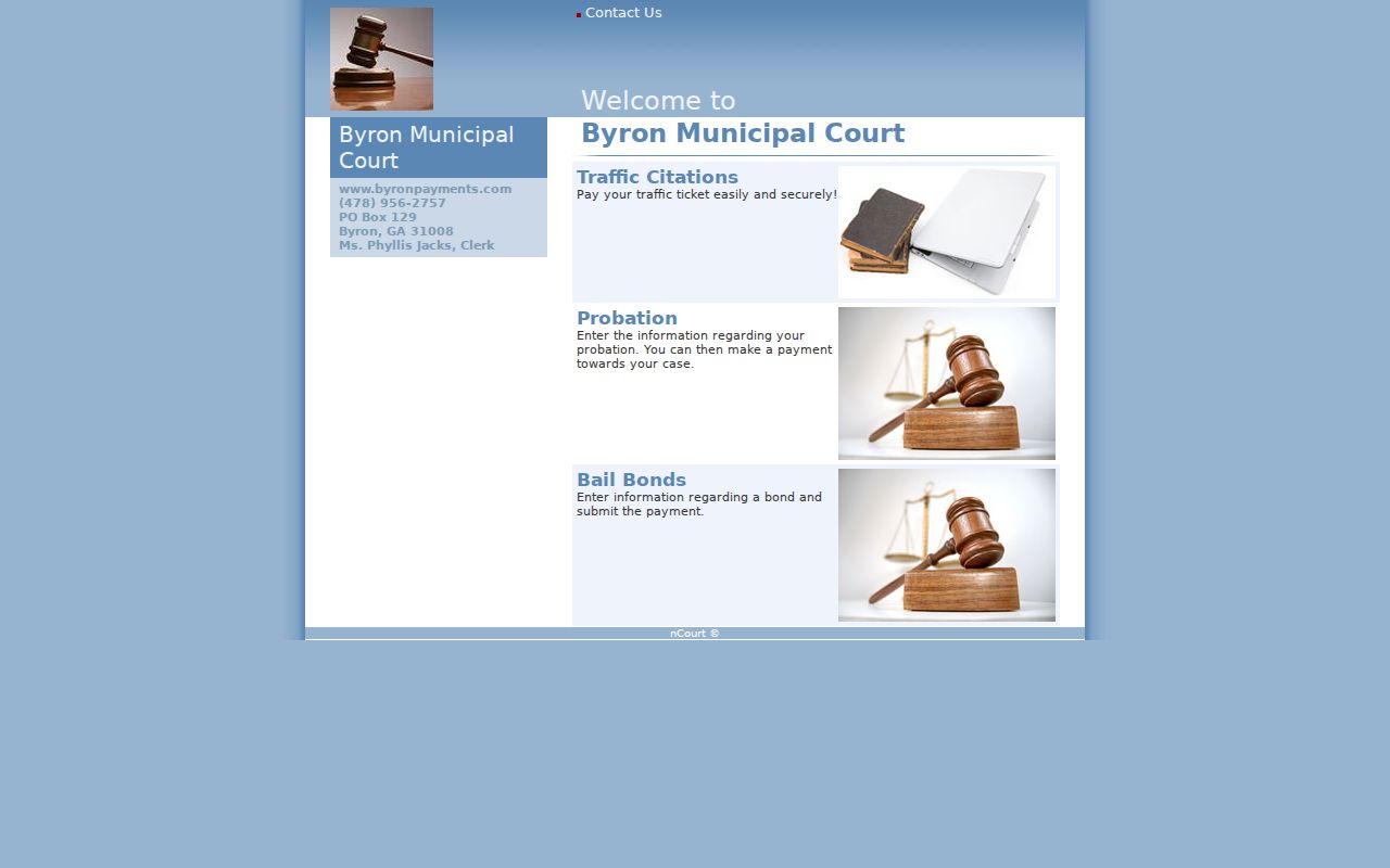 Byron warrant records traffic probation and bail bond payment routes